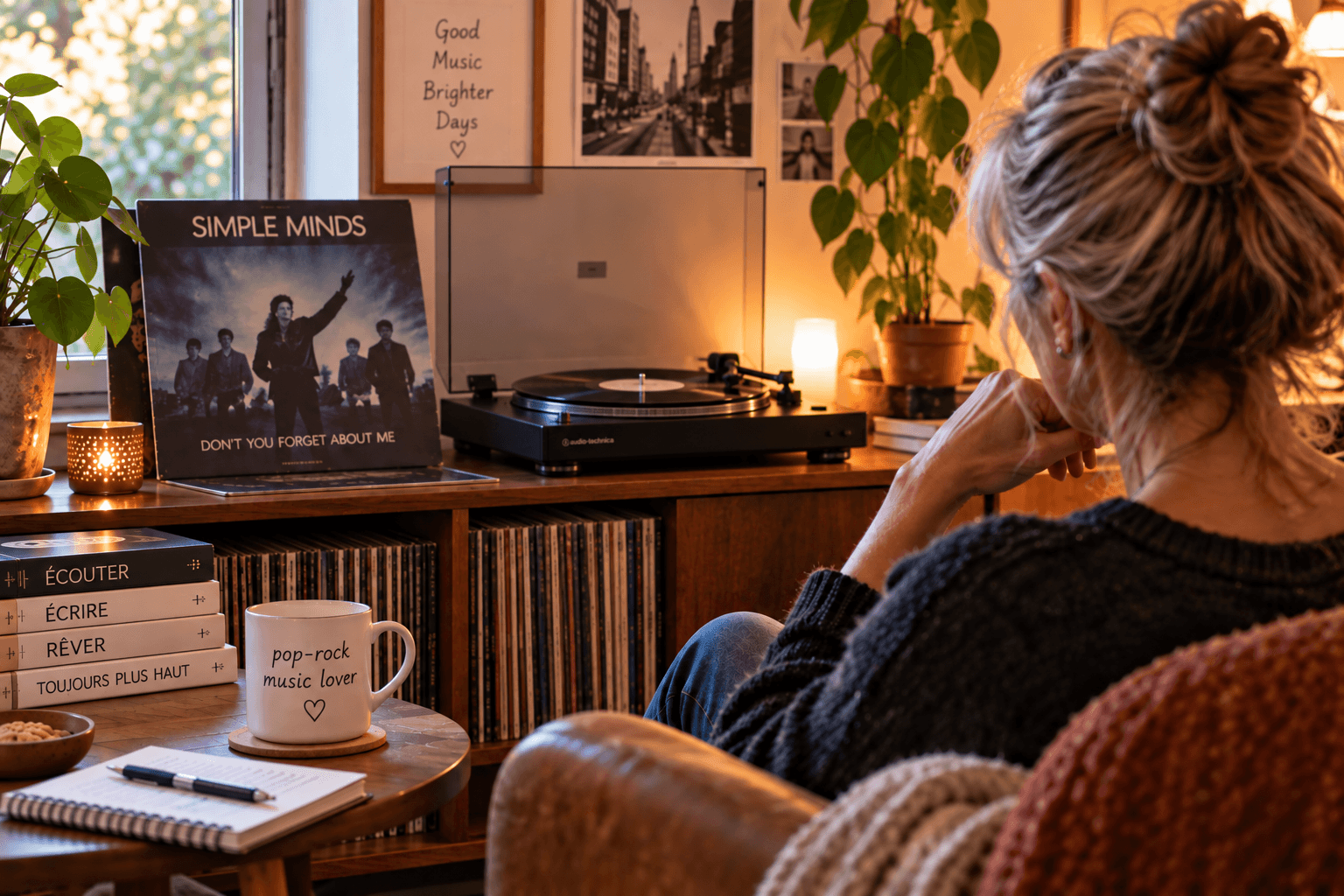 Une femme se remémore une période sa vie à l'écoute d'une chanson.